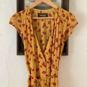 Reformation Floral Print Midi Wrap Dress